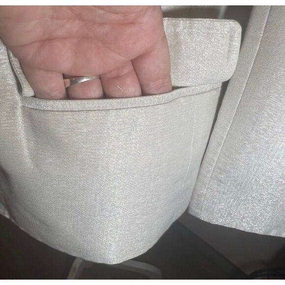 Ellen Tracy Cream White Sparkly Metallic Blazer Jacket Size 8 - Picture 6 of 12